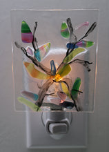 Load image into Gallery viewer, Blue, Green, Pink and Mixed Flowers on Clear Glass Night Light
