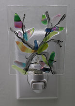 Load image into Gallery viewer, Blue, Green, Pink and Mixed Flowers on Clear Glass Night Light
