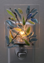 Load image into Gallery viewer, Blue Flowers on Clear Glass Night Light
