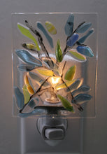 Load image into Gallery viewer, Blue Flowers on Clear Glass Night Light
