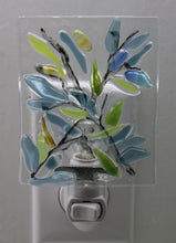 Load image into Gallery viewer, Blue Flowers on Clear Glass Night Light
