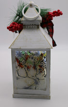 Load image into Gallery viewer, Small White Wooden Snowman Lantern
