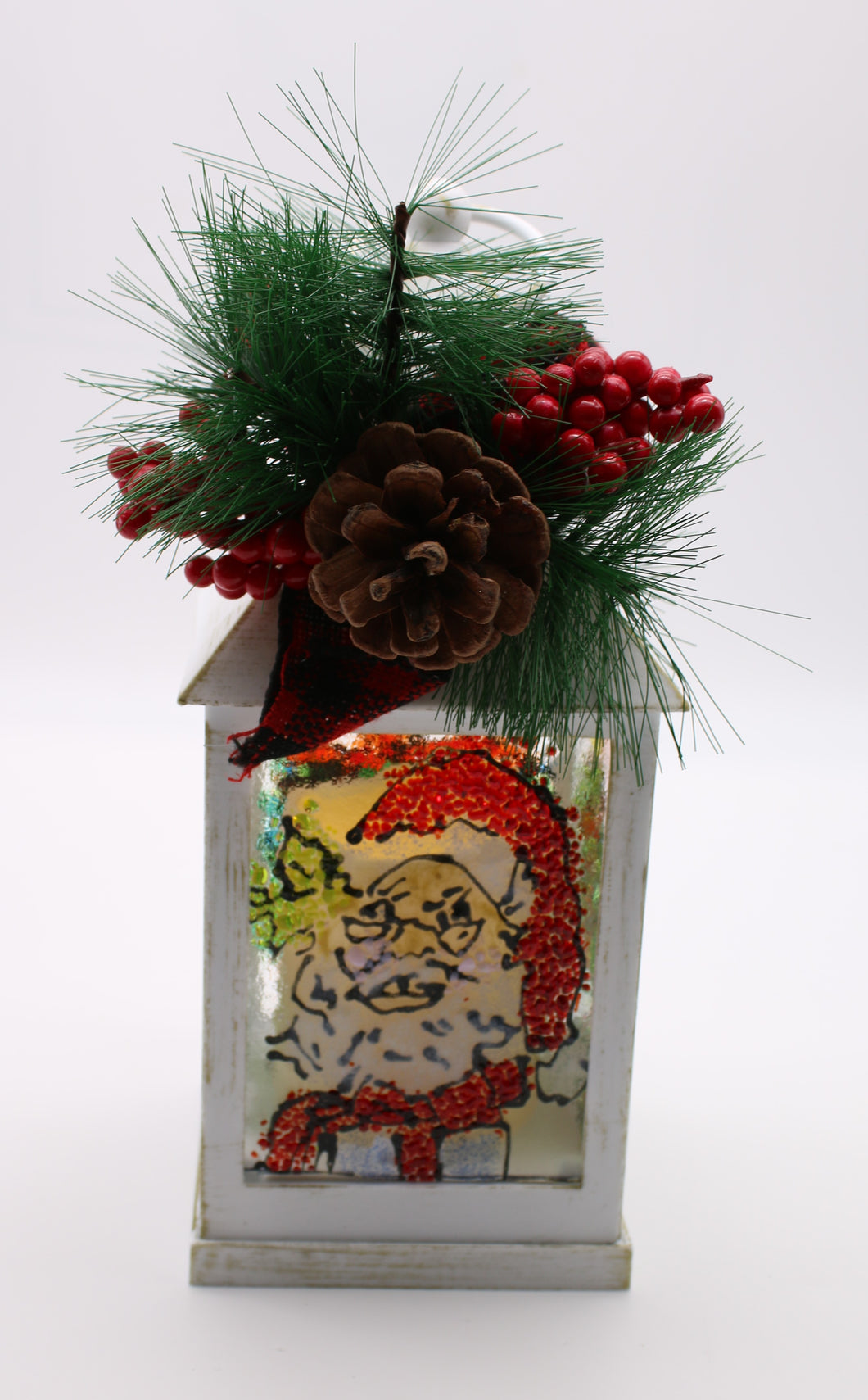 Small White Wooden Christmas Lantern