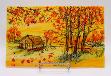 Load image into Gallery viewer, Fall Barn with Blue Grey Frame
