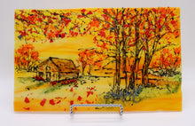Load image into Gallery viewer, Fall Barn with Blue Grey Frame
