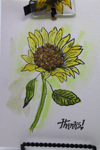 Load image into Gallery viewer, Thank You Daisy Watercolor card and Daisy suncatcher
