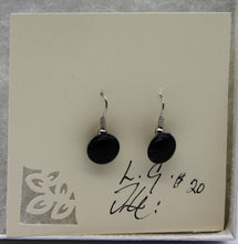 Load image into Gallery viewer, Jewelry -Round small black glass Pierced Earrings
