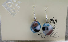 Load image into Gallery viewer, Jewelry - Small Oval clear with mixed Blue, rose, black and white pierced Earrings
