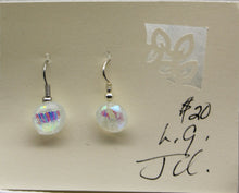 Load image into Gallery viewer, Jewelry - Round Clear with Blue Dichroic Chips Pierced Earrings
