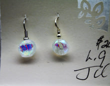 Load image into Gallery viewer, Jewelry - Round Clear with Blue Dichroic Chips Pierced Earrings
