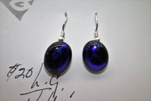 Load image into Gallery viewer, Jewelry - Deep Purple Oblong Pierced Earrings
