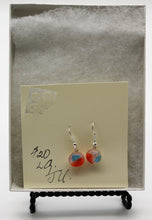 Load image into Gallery viewer, Jewelry - Round Clear with Blue and Orange Chips Pierced Earrings
