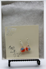 Load image into Gallery viewer, Jewelry - Round Clear with Blue and Orange Chips Pierced Earrings
