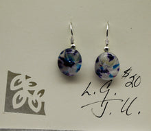 Load image into Gallery viewer, Jewelry -Oblong Clear with white, black, rose and aqua glass earrings
