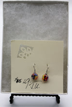 Load image into Gallery viewer, Jewelry - Small Round Clear with multi colors embedded Pierced Earrings
