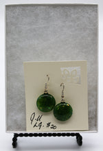 Load image into Gallery viewer, Jewelry - Small round dark green and gold Pierced Earrings
