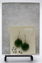 Load image into Gallery viewer, Jewelry - Small round dark green and gold Pierced Earrings
