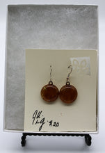 Load image into Gallery viewer, Jewelry -Round Amber transparent glass Pierced Earrings
