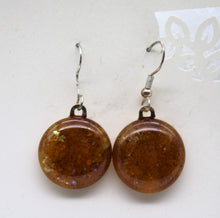 Load image into Gallery viewer, Jewelry -Round Amber transparent glass Pierced Earrings
