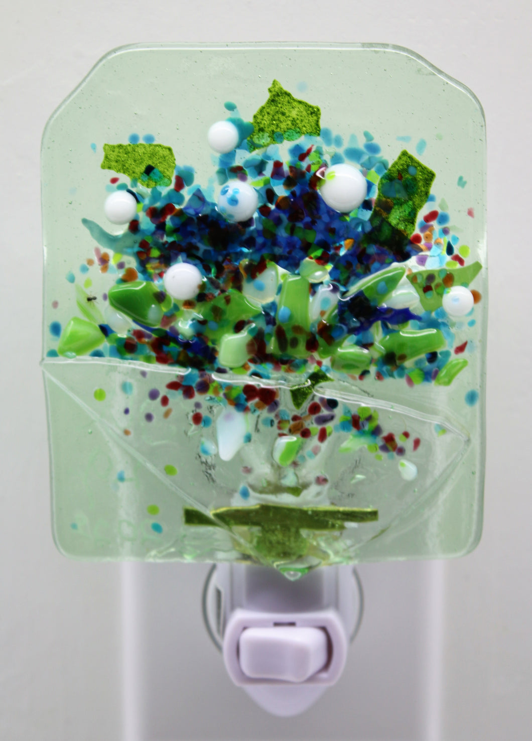 Blue and Green Flowers Night Light