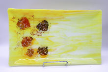 Load image into Gallery viewer, Wispy Yellow Platter with Leaves
