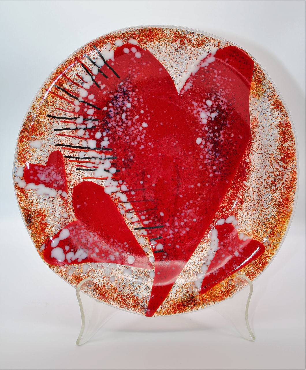 Abstract Red Heart Bowl