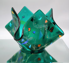 Load image into Gallery viewer, Green Dichroic Modern Vase
