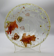 Load image into Gallery viewer, 12 x 12 Round Red and Bronze Oak Leaf Swirl Bowl
